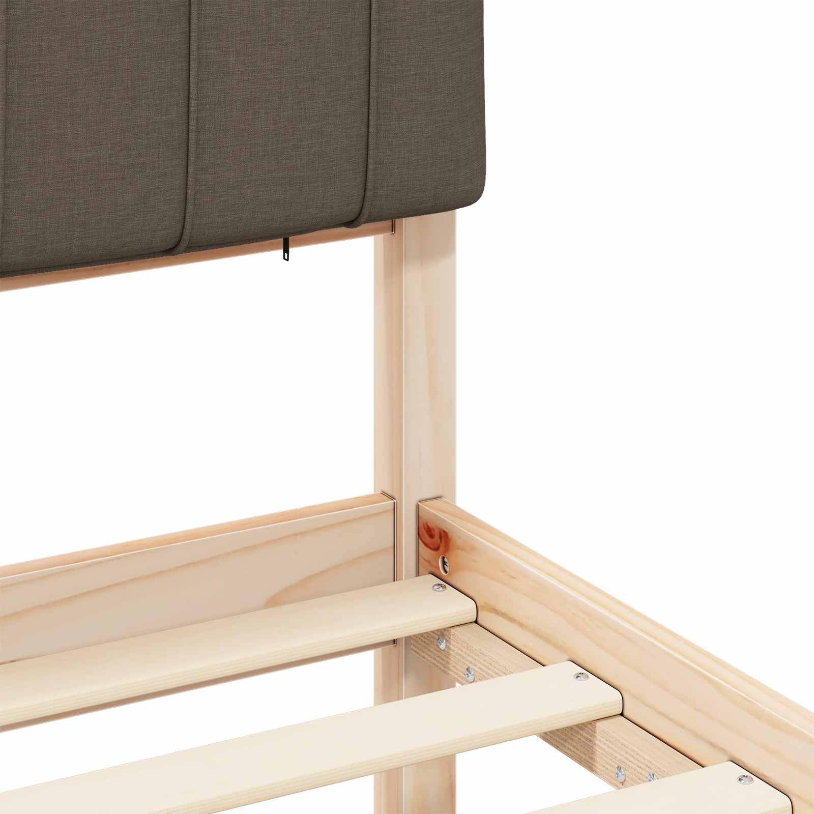 Bettgestell mit gepolstertem Kopfteil Taupe 80 x 200 cm