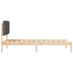 Bettgestell mit gepolstertem Kopfteil Dunkelgrau 90 x 190 cm
