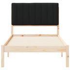 Bettgestell mit gepolstertem Kopfteil Schwarz 90 x 190 cm