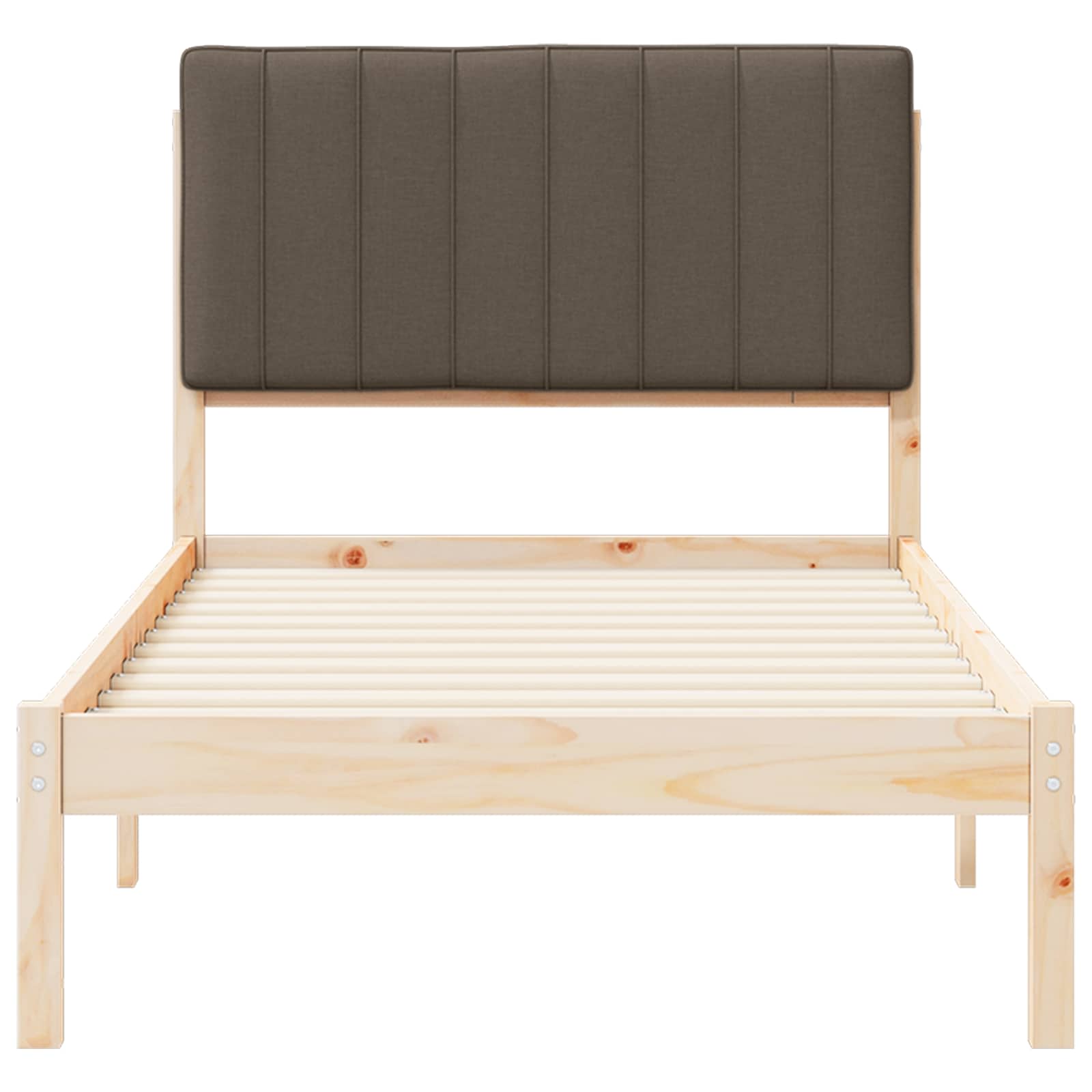 Bettgestell mit gepolstertem Kopfteil Taupe 90 x 190 cm