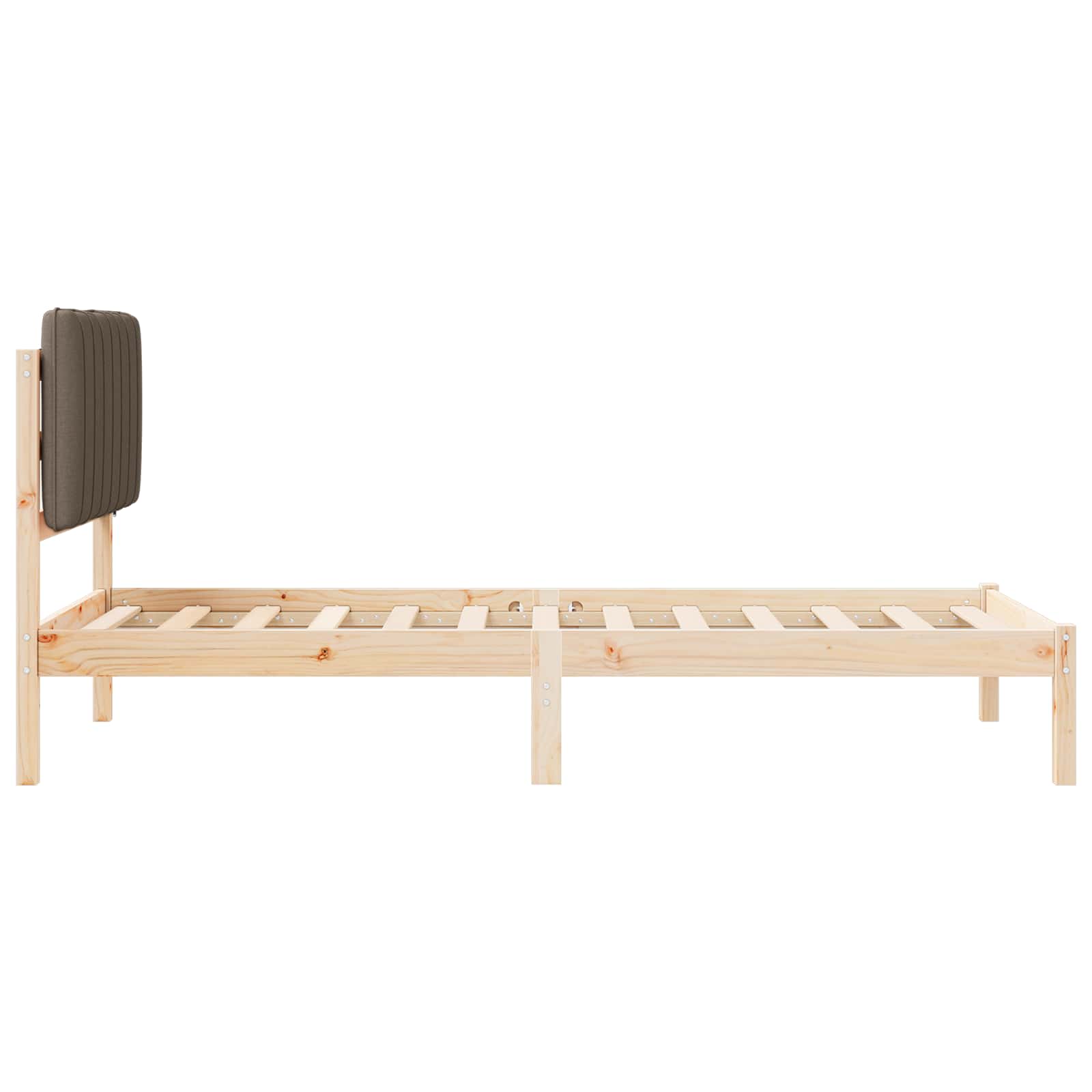 Bettgestell mit gepolstertem Kopfteil Taupe 90 x 190 cm