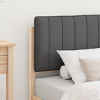 Bettgestell mit gepolstertem Kopfteil Dunkelgrau 75 x 190 cm