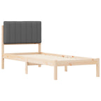 Bettgestell mit gepolstertem Kopfteil Dunkelgrau 75 x 190 cm