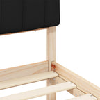 Bettgestell mit gepolstertem Kopfteil Schwarz 75 x 190 cm