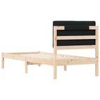 Bettgestell mit gepolstertem Kopfteil Schwarz 75 x 190 cm