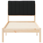 Bettgestell mit gepolstertem Kopfteil Schwarz 75 x 190 cm