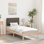 Bettgestell mit gepolstertem Kopfteil Taupe 75 x 190 cm