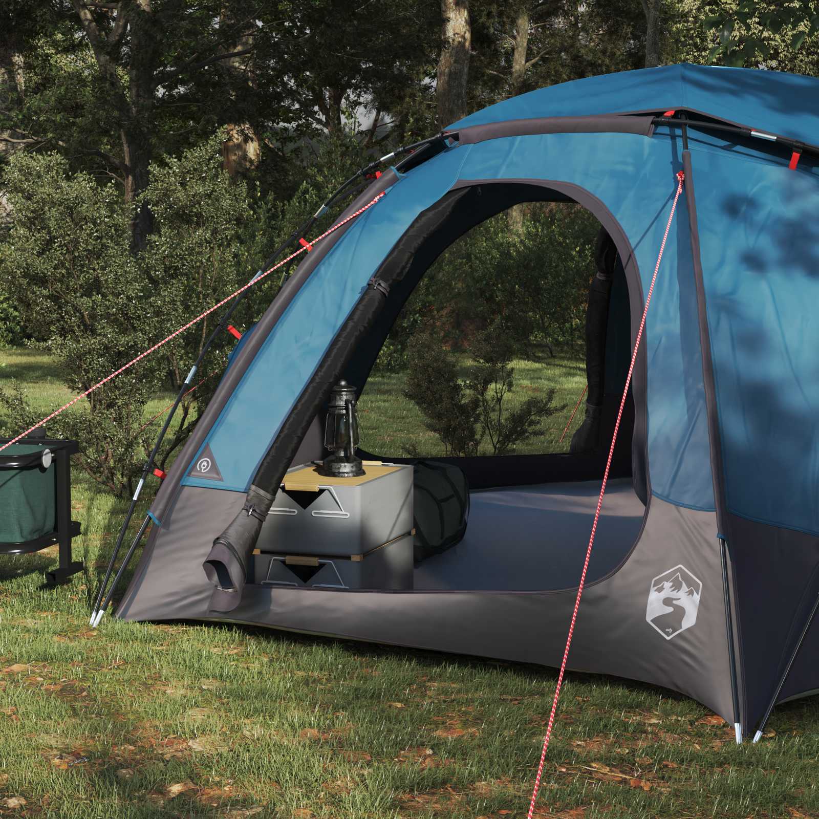 Kuppelzelt mit abnehmbarem Regenfly Blau 4-Personen