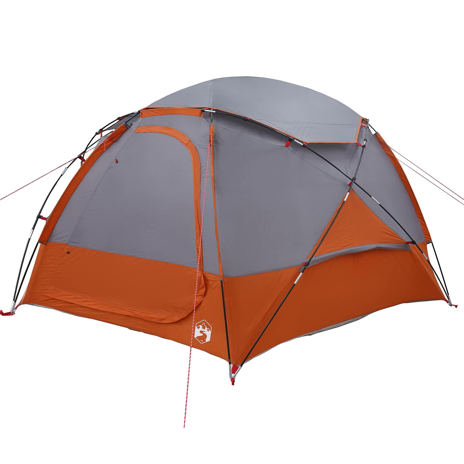 Kuppelzelt mit abnehmbarem Regenfly Grau und Orange 4-Personen