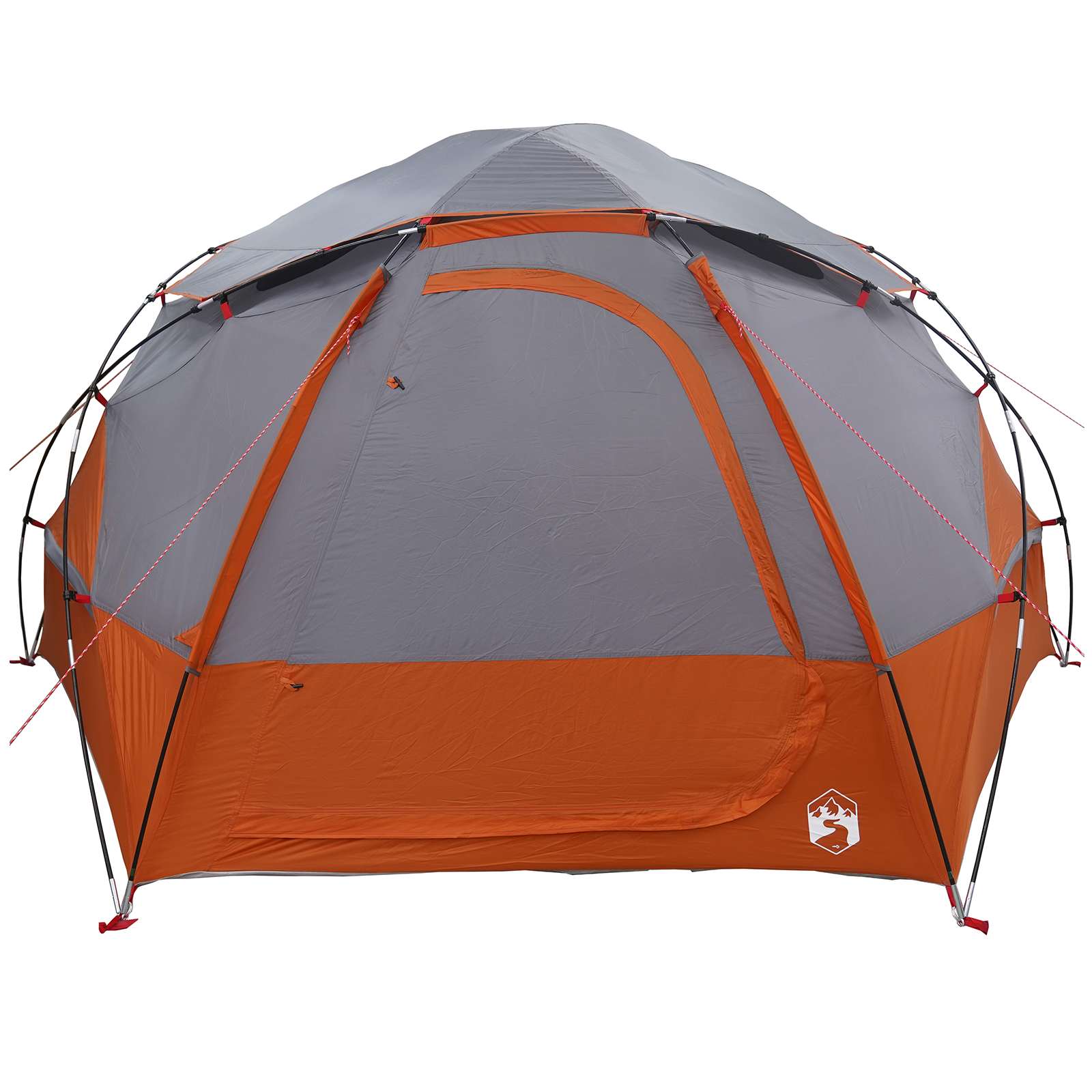 Kuppelzelt mit abnehmbarem Regenfly Grau und Orange 4-Personen