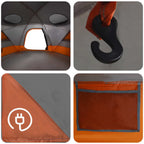 Kuppelzelt mit abnehmbarem Regenfly Grau und Orange 8-Personen