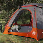 Kuppelzelt mit abnehmbarem Regenfly Grau und Orange 8-Personen