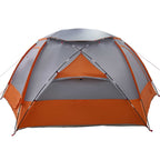 Kuppelzelt mit abnehmbarem Regenfly Grau und Orange 8-Personen