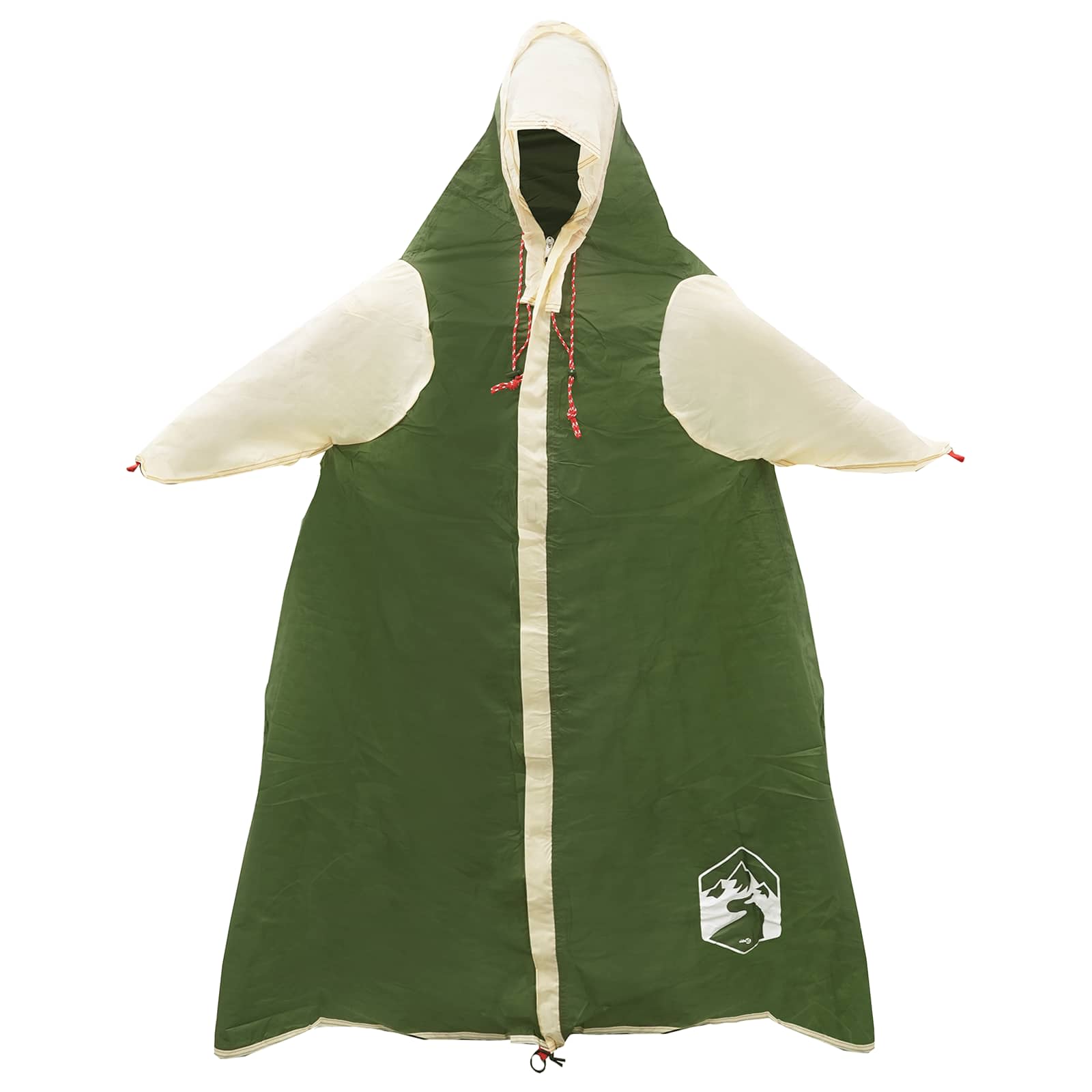 2-in-1 Regenponcho mit Kapuze Grün 262 x 126 x 130 cm