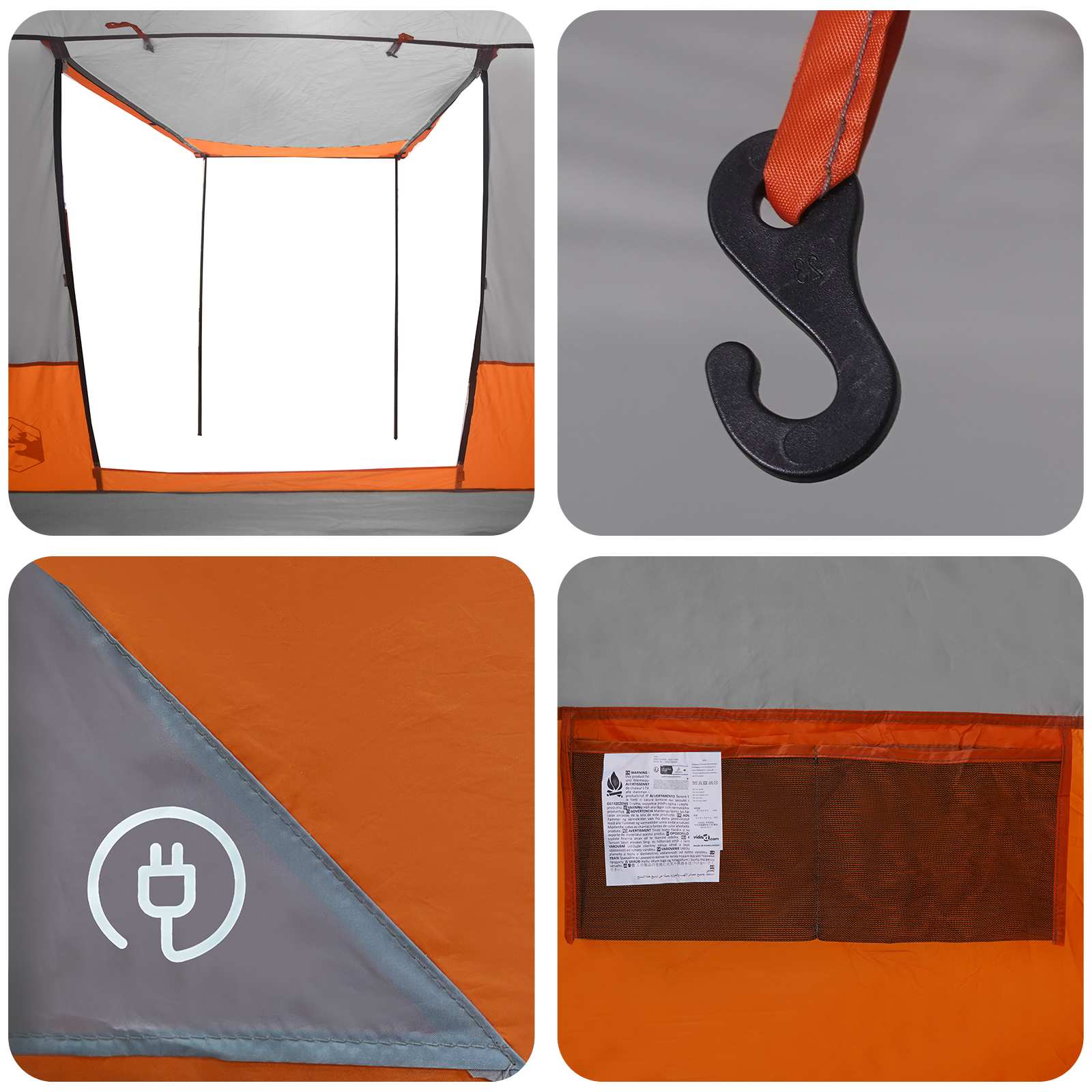 Toilettenzelt Grau und Orange 10 Personen
