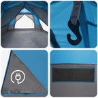 Sofort Zelt Blau 10 Personen 185T Polyester mit PU-Beschichtung