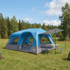 Sofort Zelt Blau 10 Personen 185T Polyester mit PU-Beschichtung