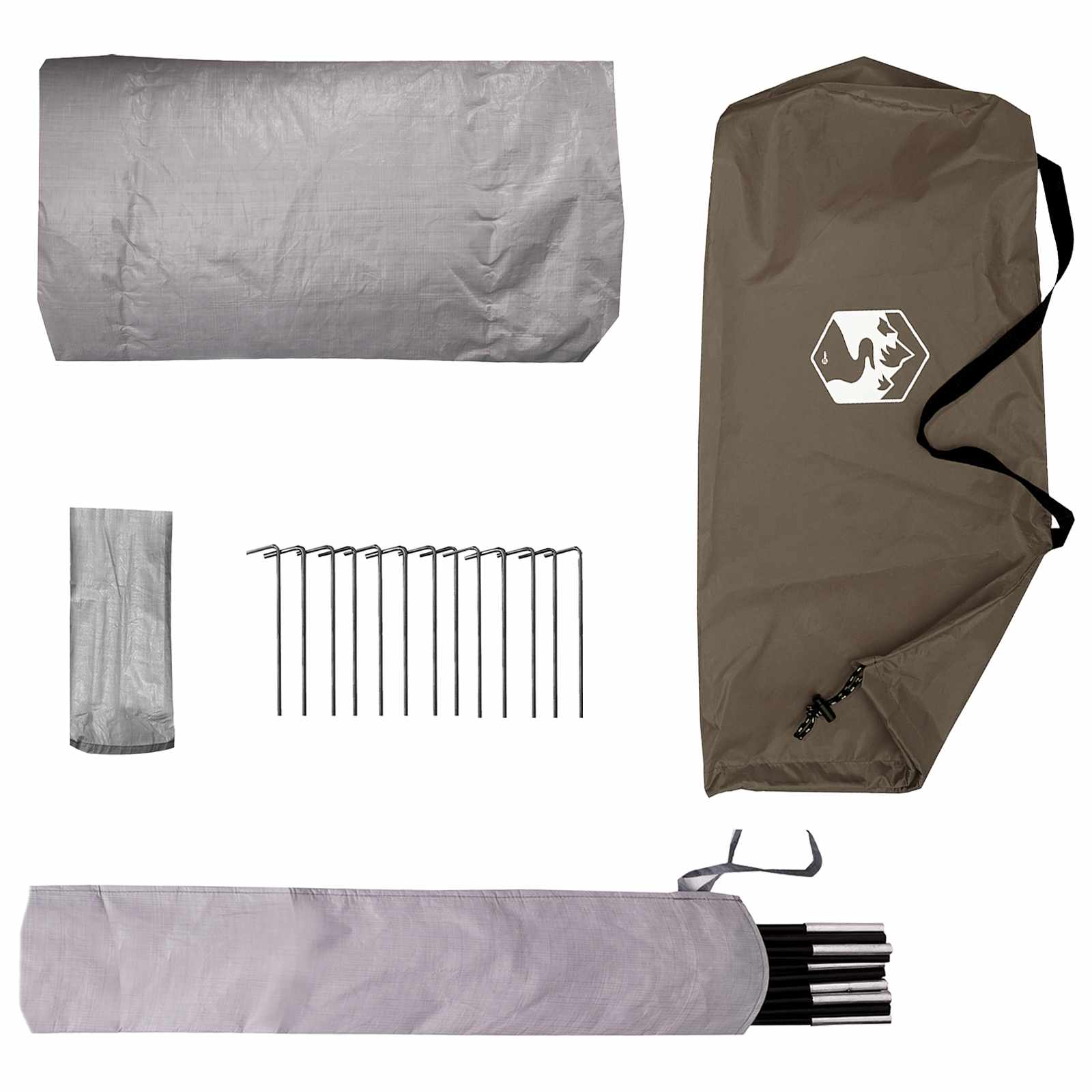 Trekkingzelt Braun und Grau 4-Personen