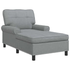 Lounge-Liege mit Kissen Hellgrau 91 x 157 x 91 cm Stoff