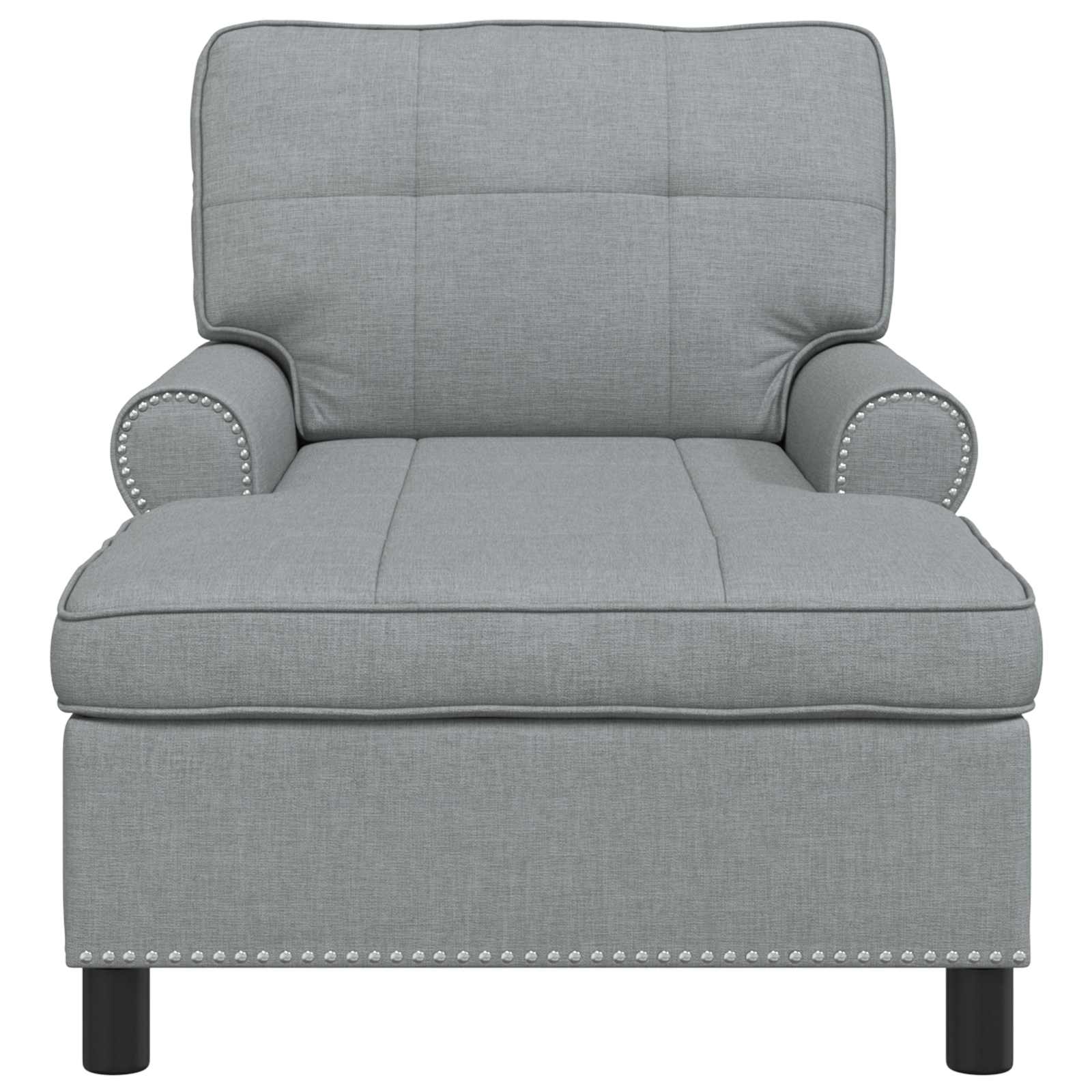 Lounge-Liege mit Kissen Hellgrau 91 x 157 x 91 cm Stoff