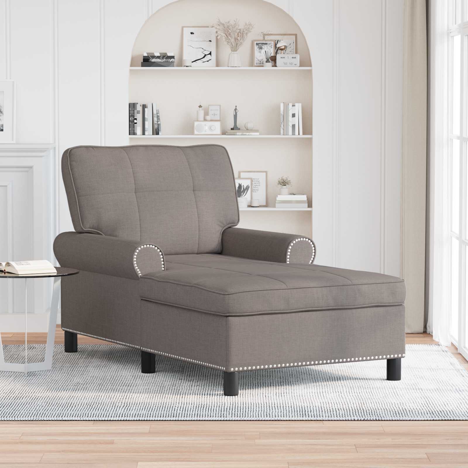 Lounge-Liege mit Kissen Taupe 91 x 157 x 91 cm Stoff