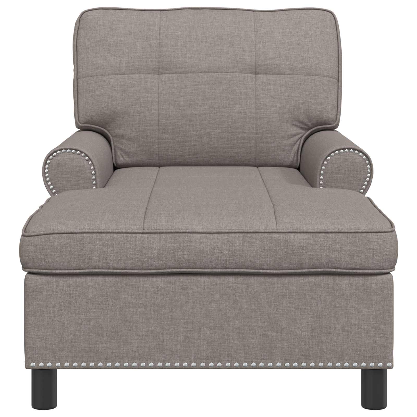 Lounge-Liege mit Kissen Taupe 91 x 157 x 91 cm Stoff