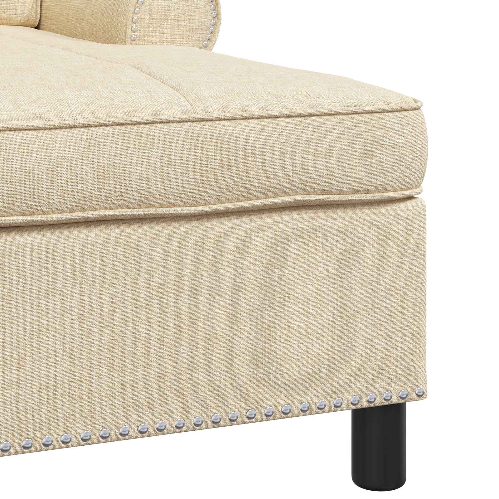 Lounge-Liege mit Kissen Creme 91 x 157 x 91 cm Stoff