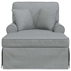 Chaise Lounge mit Rock mit Kissen 3 pcs Hellgrau Stoff