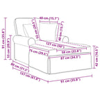 Chaise Lounge mit Rock mit Kissen 3 pcs Hellgrau Stoff