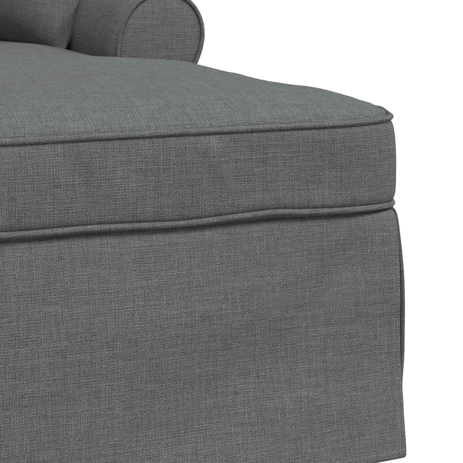 Chaise Lounge mit Rock mit Kissen 3 pcs Dunkelgrau Stoff