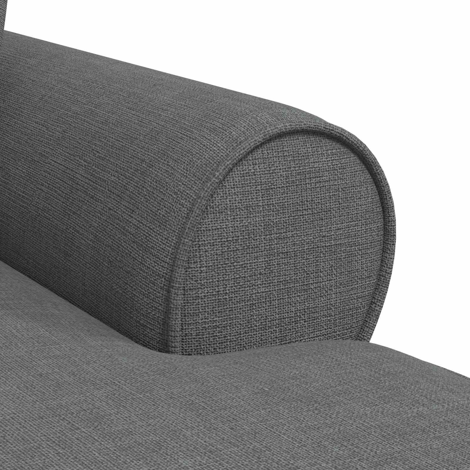Chaise Lounge mit Rock mit Kissen 3 pcs Dunkelgrau Stoff