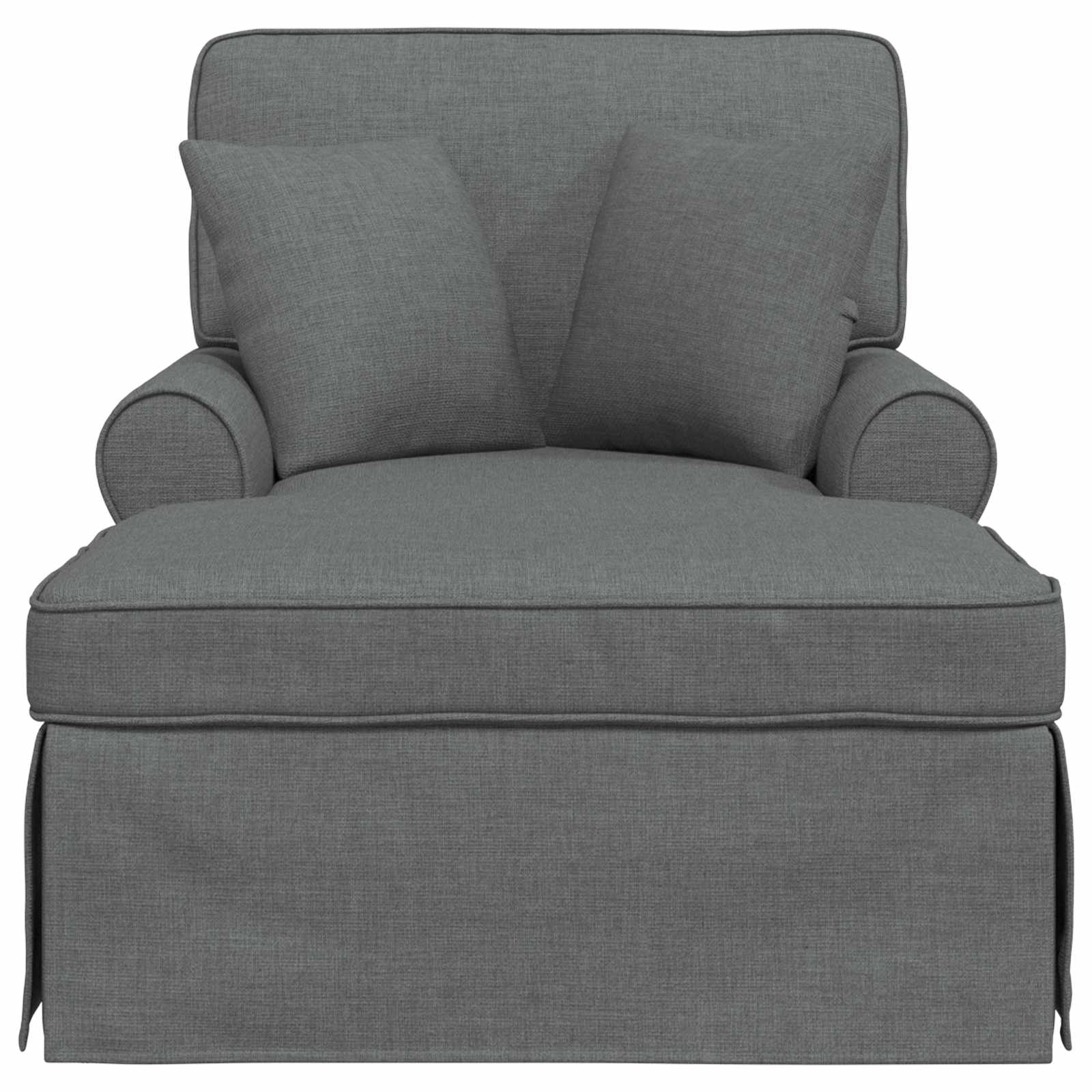 Chaise Lounge mit Rock mit Kissen 3 pcs Dunkelgrau Stoff