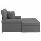 Chaise Lounge mit Rock mit Kissen 3 pcs Dunkelgrau Stoff