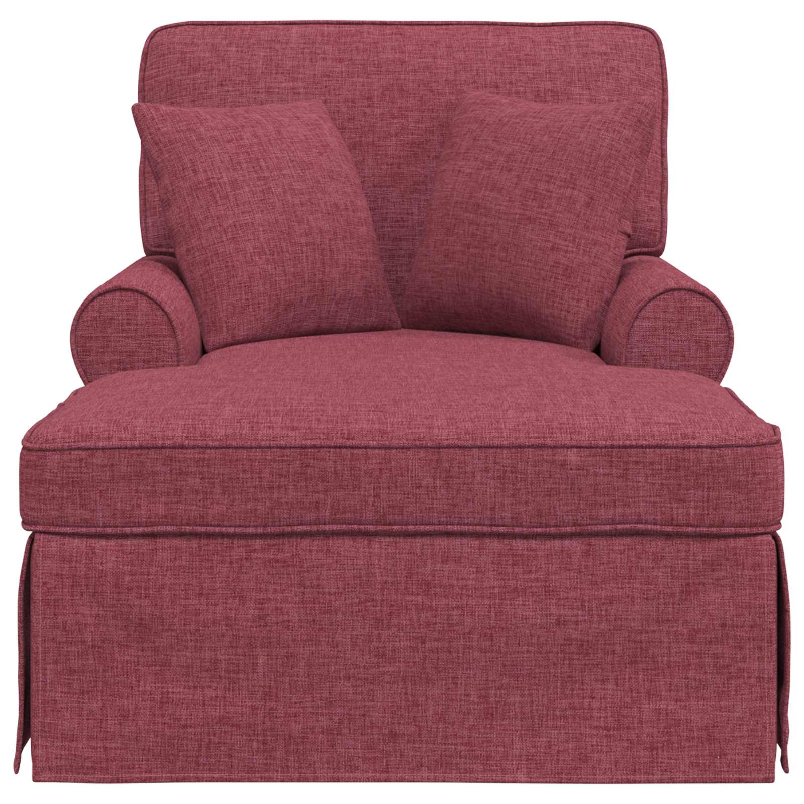 Chaise Lounge mit Rock mit Kissen 3 pcs Weinrot Stoff
