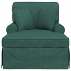 Chaise Lounge mit Rock mit Kissen 3 pcs Dunkelgrün Stoff