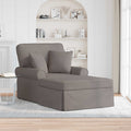 Chaise Lounge mit Rock mit Kissen mit Kissen 3 pcs Taupe Stoff
