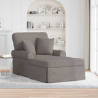 Chaise Lounge mit Rock mit Kissen mit Kissen 3 pcs Taupe Stoff