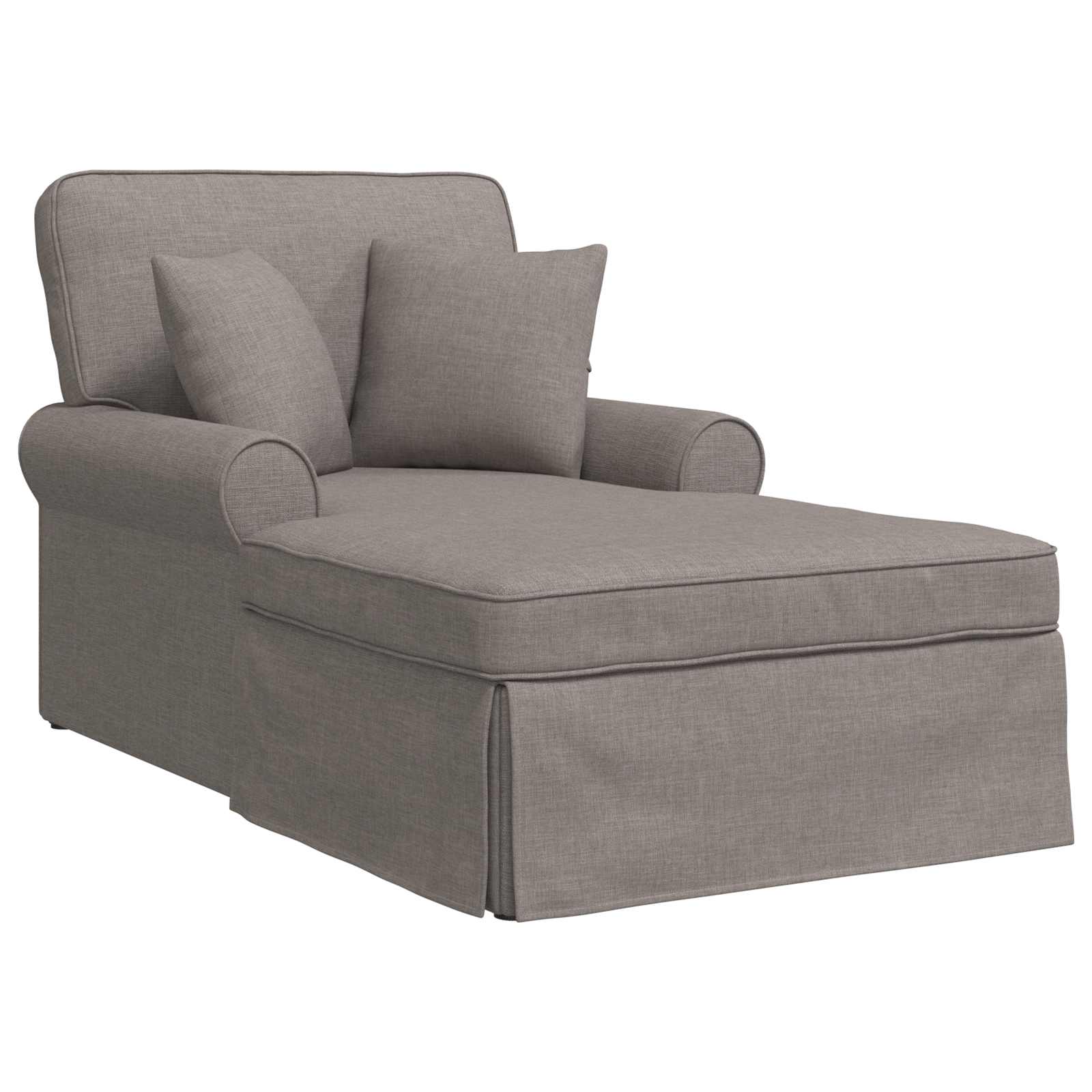 Chaise Lounge mit Rock mit Kissen mit Kissen 3 pcs Taupe Stoff