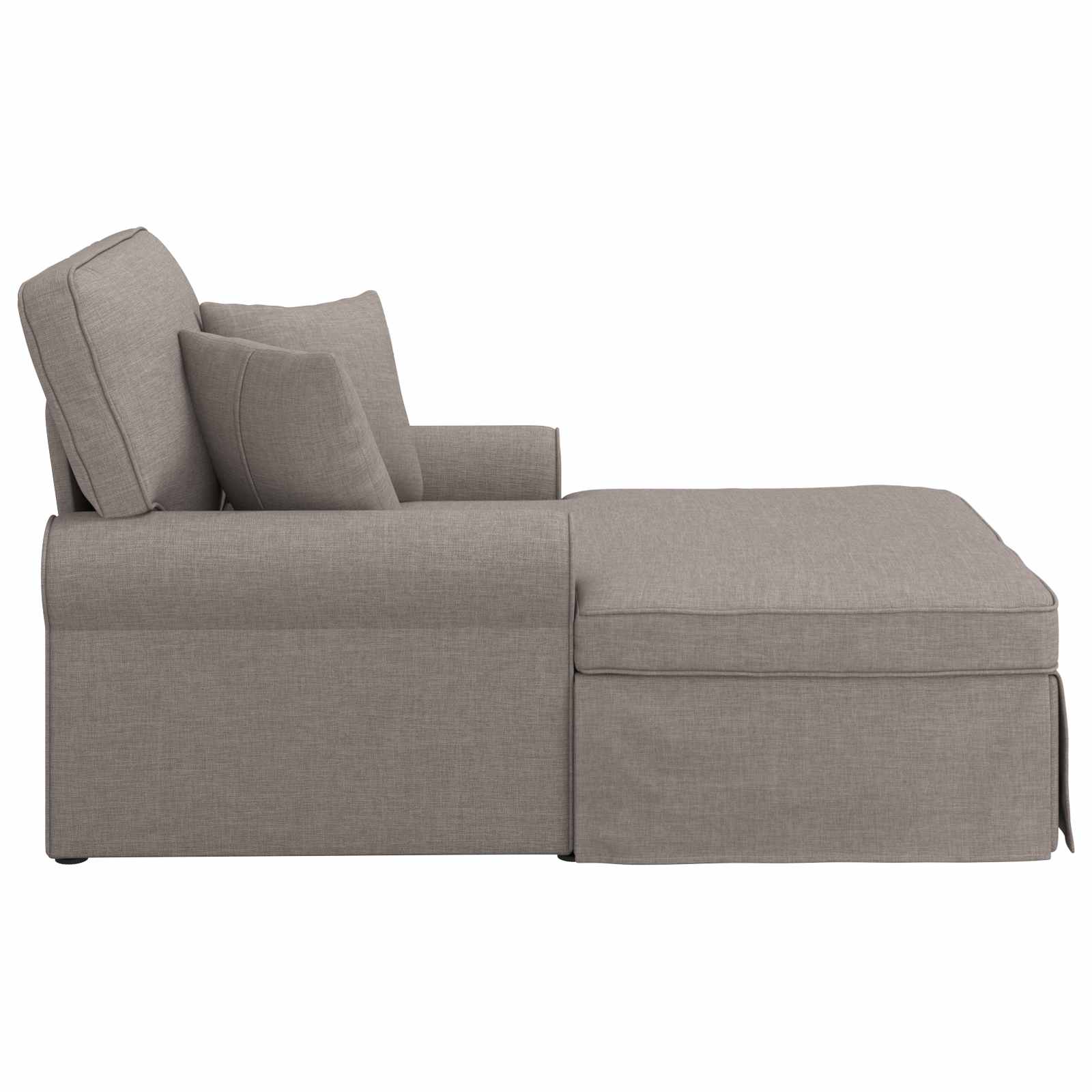 Chaise Lounge mit Rock mit Kissen mit Kissen 3 pcs Taupe Stoff