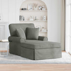 Chaise Lounge mit Rock mit Kissen 3 pcs Hellgrau Cordstoff