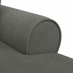 Chaise Lounge mit Rock mit Kissen 3 pcs Dunkelgrau Cordstoff