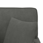 Chaise Lounge mit Rock mit Kissen 3 pcs Dunkelgrau Cordstoff