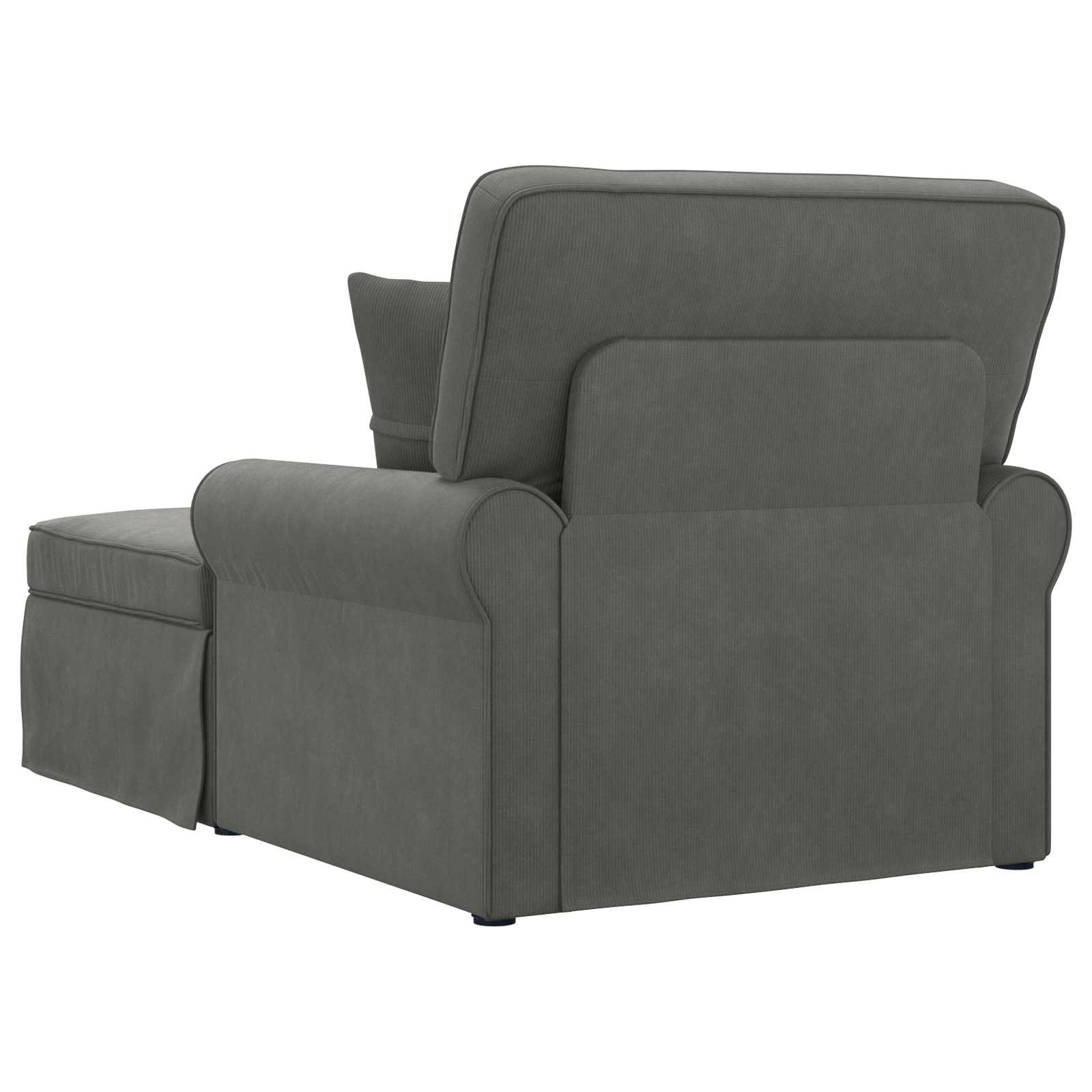 Chaise Lounge mit Rock mit Kissen 3 pcs Dunkelgrau Cordstoff