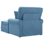 Chaise Lounge mit Rock mit Kissen 3 pcs Blau Cordstoff