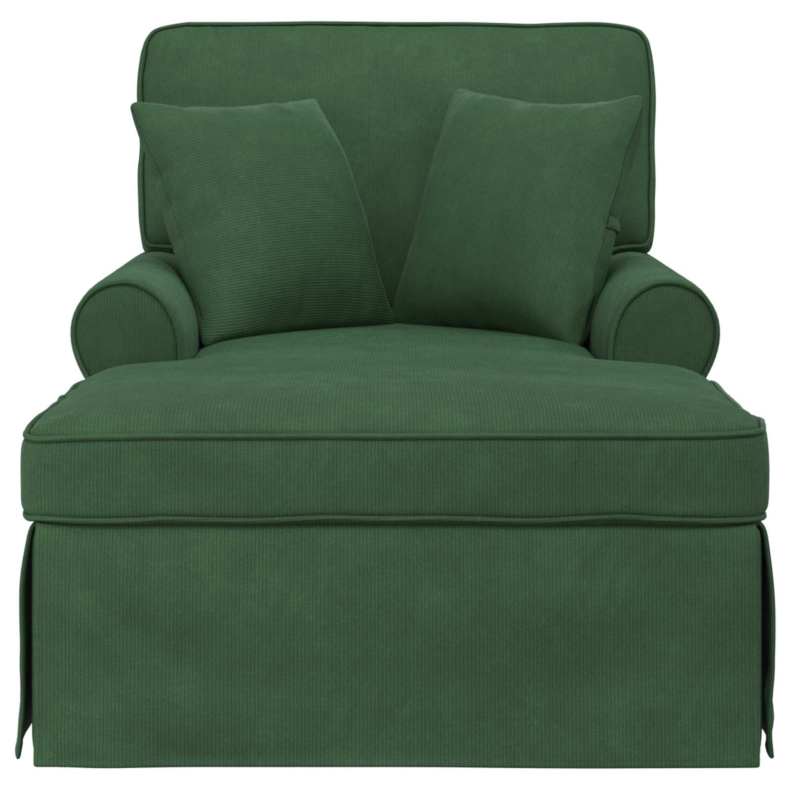 Chaise Lounge mit Rock mit Kissen 3 pcs Dschungelgrün Cordstoff