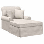 Chaise Lounge mit Rock mit Kissen Creme 157 x 91 x 91 cm ARES