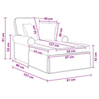 Chaise Lounge mit Rock mit Kissen Creme 157 x 91 x 91 cm ARES