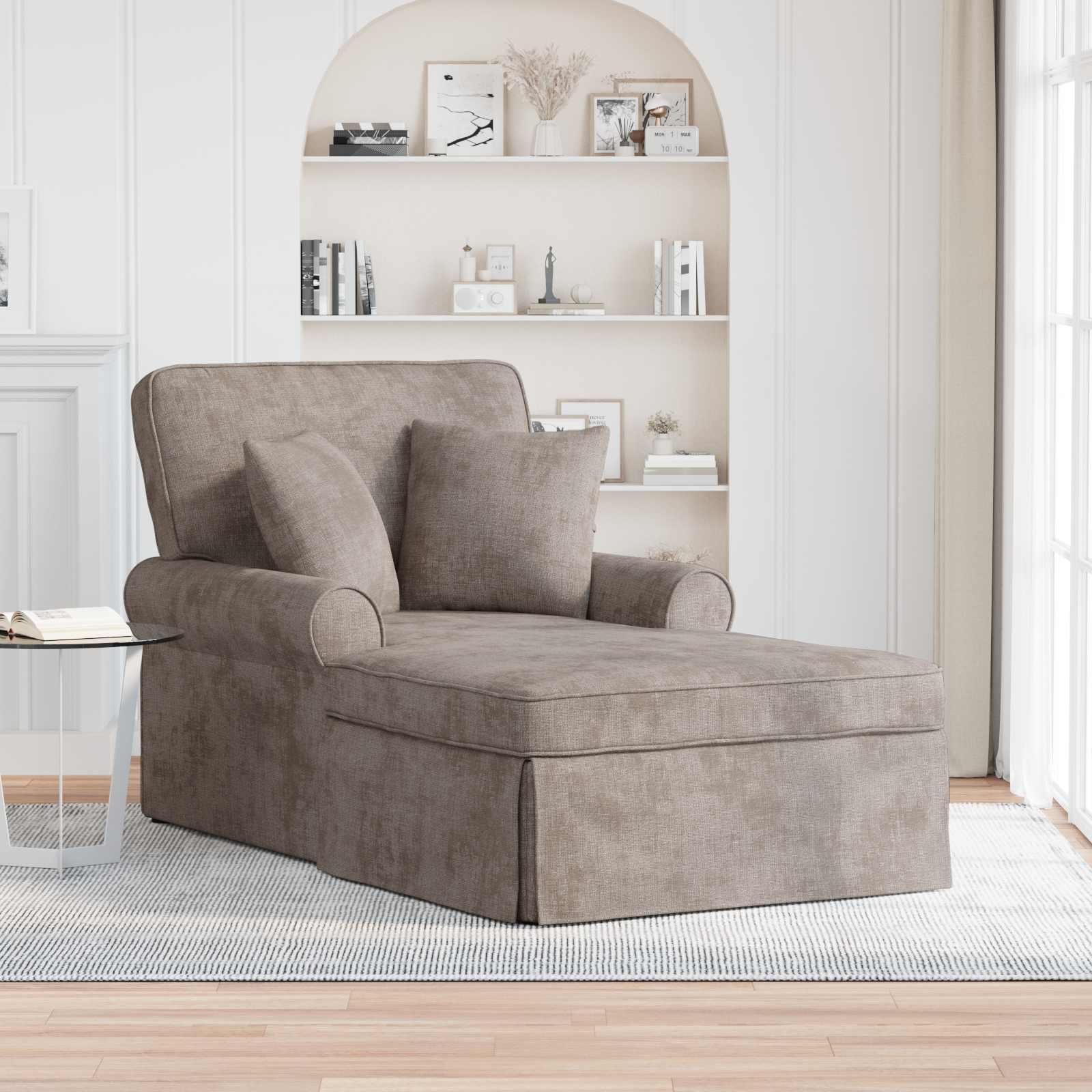 Chaise Lounge mit Rock mit Kissen Sand 157 x 91 x 91 cm ARES