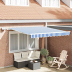 Einziehbare Markise Blau und Weiß 350 x 250 cm