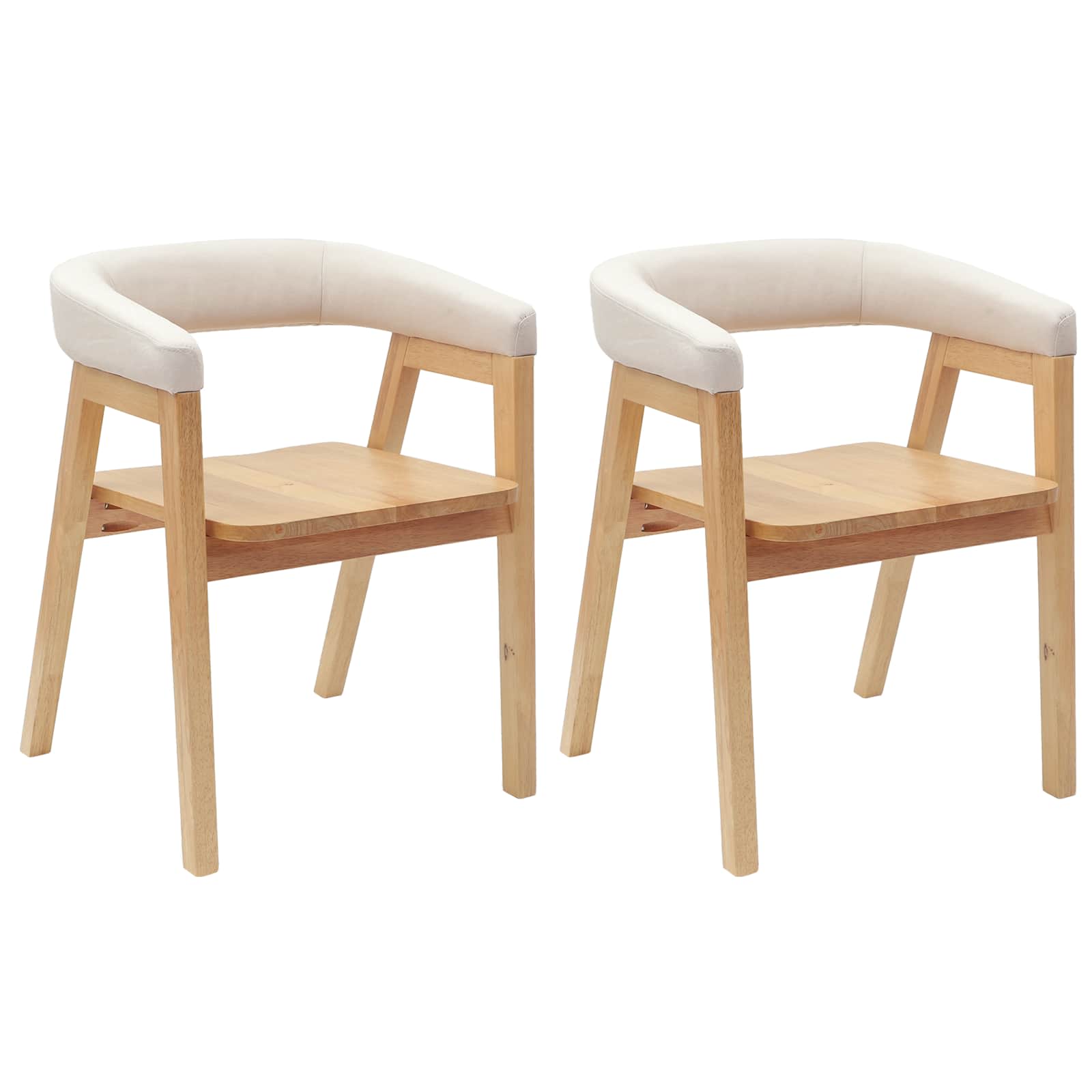 Esszimmerstühle 2 pcs Natur 54 x 57 x 73 cm Massives Gummiholz